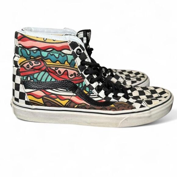 Vans Sk8 Hi Checkered Late Night Burger Joint W10/M8.5 Skater high tops - Picture 1 of 8